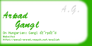 arpad gangl business card